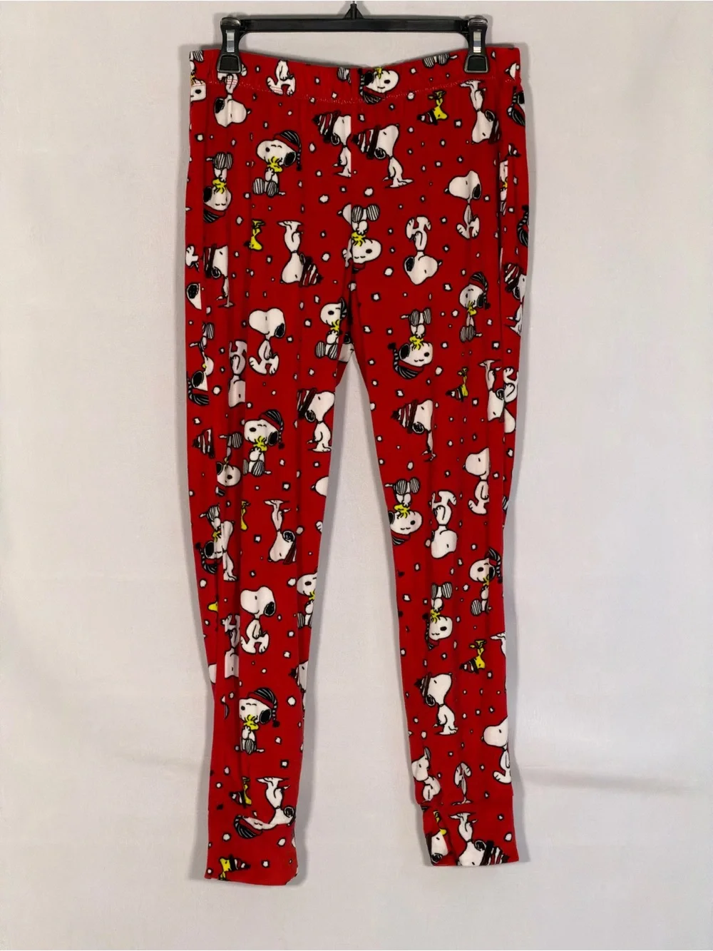 Peanuts Snoopy Women’s Pajama Set M Red Winter Fleece 2 Piece Woodstock